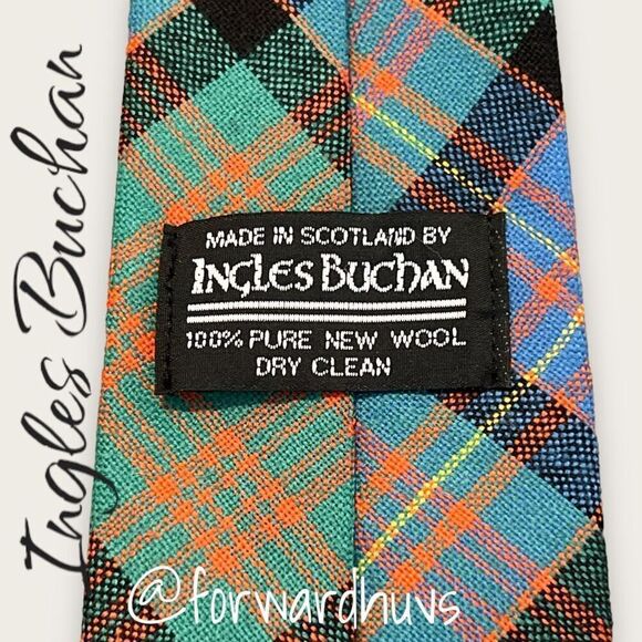 Vintage Ingles Buchan Tartan Necktie - Scottish Elegance in Pure Wool - Picture 5 of 8